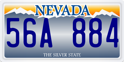 NV license plate 56A884