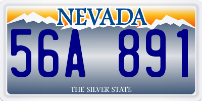 NV license plate 56A891