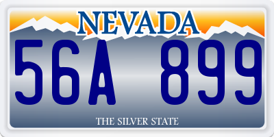 NV license plate 56A899