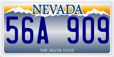 NV license plate 56A909