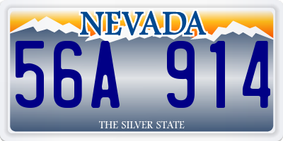 NV license plate 56A914