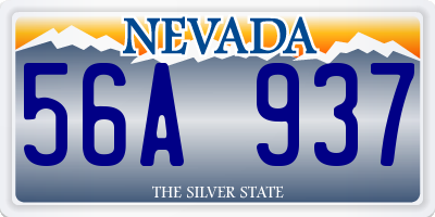 NV license plate 56A937