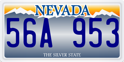 NV license plate 56A953