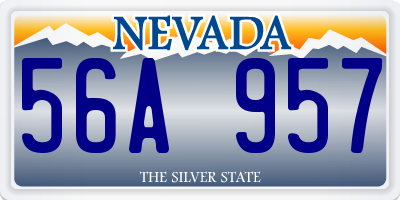 NV license plate 56A957