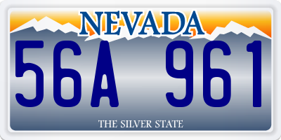 NV license plate 56A961