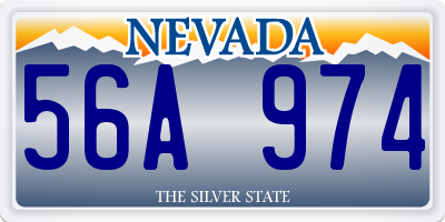 NV license plate 56A974