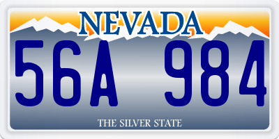 NV license plate 56A984