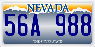 NV license plate 56A988