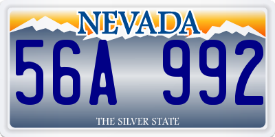 NV license plate 56A992