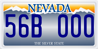 NV license plate 56B000