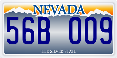 NV license plate 56B009