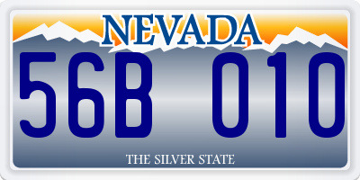 NV license plate 56B010