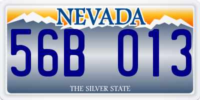 NV license plate 56B013