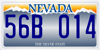 NV license plate 56B014
