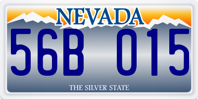 NV license plate 56B015