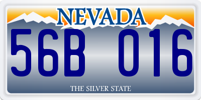 NV license plate 56B016