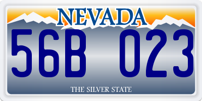 NV license plate 56B023