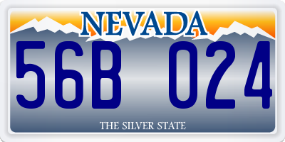 NV license plate 56B024