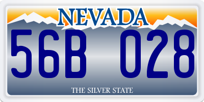 NV license plate 56B028