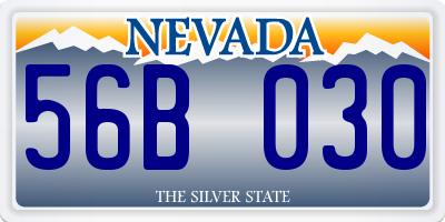 NV license plate 56B030