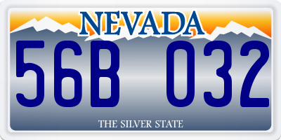 NV license plate 56B032