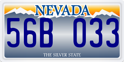 NV license plate 56B033
