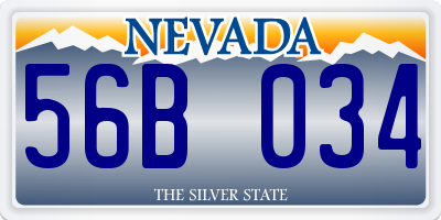 NV license plate 56B034