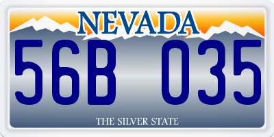 NV license plate 56B035