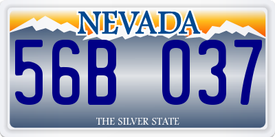 NV license plate 56B037