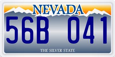 NV license plate 56B041
