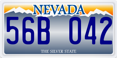 NV license plate 56B042