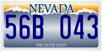 NV license plate 56B043
