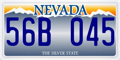 NV license plate 56B045