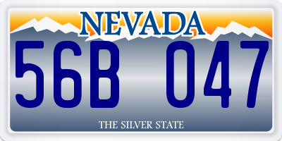 NV license plate 56B047