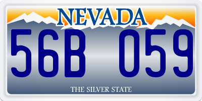 NV license plate 56B059