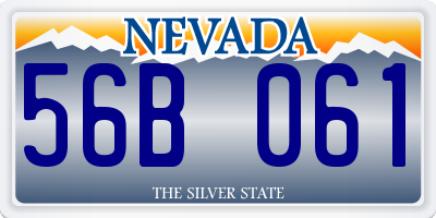 NV license plate 56B061