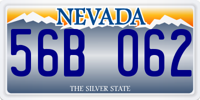 NV license plate 56B062