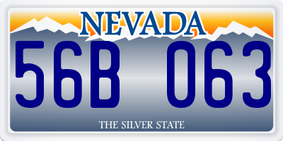 NV license plate 56B063