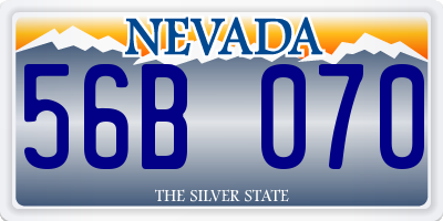 NV license plate 56B070