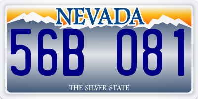 NV license plate 56B081