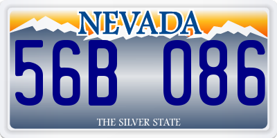 NV license plate 56B086