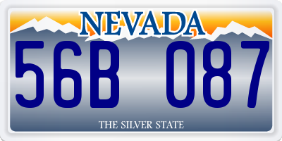 NV license plate 56B087