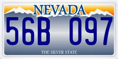 NV license plate 56B097
