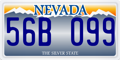 NV license plate 56B099