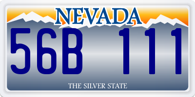 NV license plate 56B111