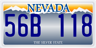 NV license plate 56B118