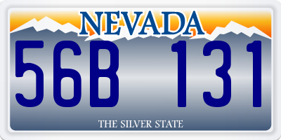 NV license plate 56B131