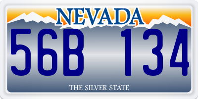 NV license plate 56B134