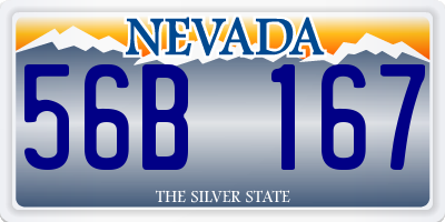 NV license plate 56B167