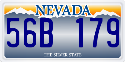 NV license plate 56B179